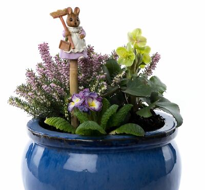 Cane Companions Beatrix Potter Hunca Stake Topper Handmade Ornament - Yard Art