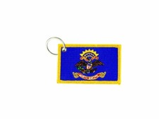 Keychain keyring embroidered embroidery patch double sided flag dakota north usa