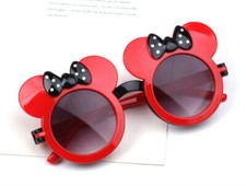 MINNIE MOUSE Polka Dot Bow Convertible SUNGLASSES w/CASE RED Black Sun Shades