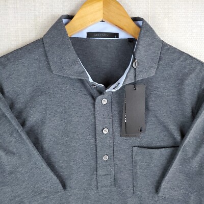 GREYSON Size Large Mens Polo Shirt NEW $110 Cutaway Collar Performance Cotton
