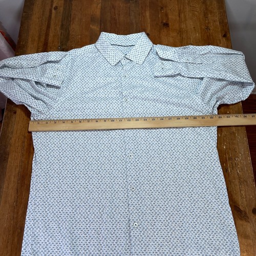 Bugatchi Shirt Mens XL Large Geometric Button Up 8 Way Stretch Performance READ - Picture 8 of 17