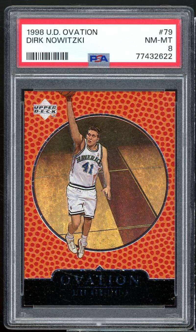 Dirk Nowitzki Rookie Card 1998-99 Upper Deck Ovation #79 PSA 8
