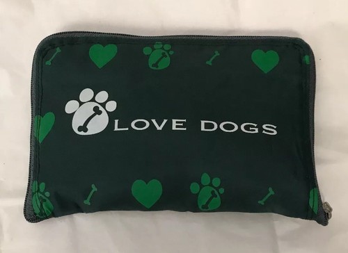 “I Love Dogs” Zippered Lightweight Vinyl Tote Bag/Pouch & Magnet - Picture 6 of 12
