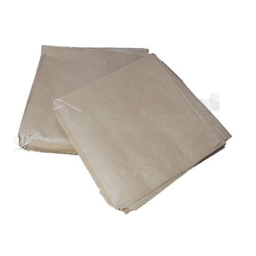 100 x BROWN FLAT KRAFT PAPER FOOD BAGS - 10" x 10" - Afbeelding 1 van 5