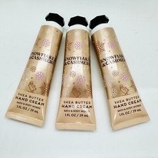 NEW 3-PACK BATH BODY WORKS SNOWFLAKES CASHMERE SHEA BUTTER HAND CREAM 1 OZ