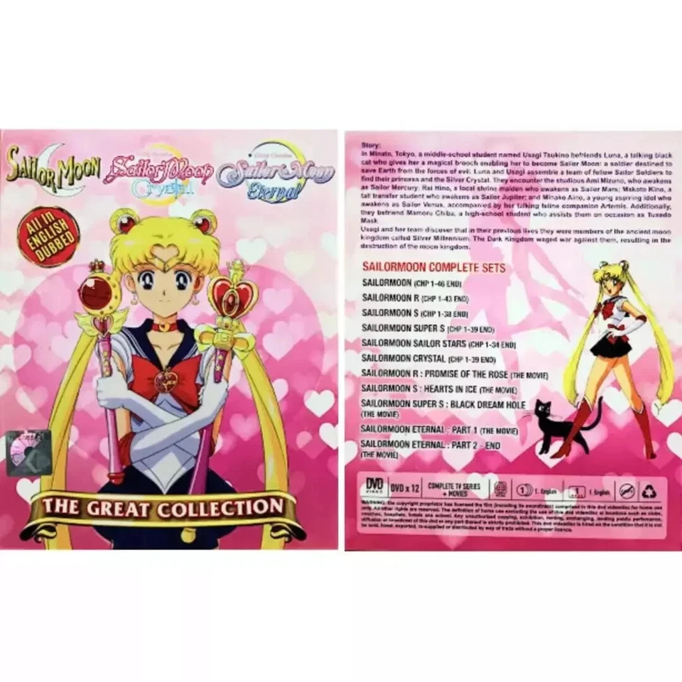 Sailor Moon DVD Complete Collection English Dub Series (Season 1-6+4 Movies) - Image 3 of 4