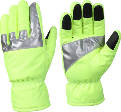 Safety Green Insulated Waterproof Gloves High Visibility Reflective Cold Weather