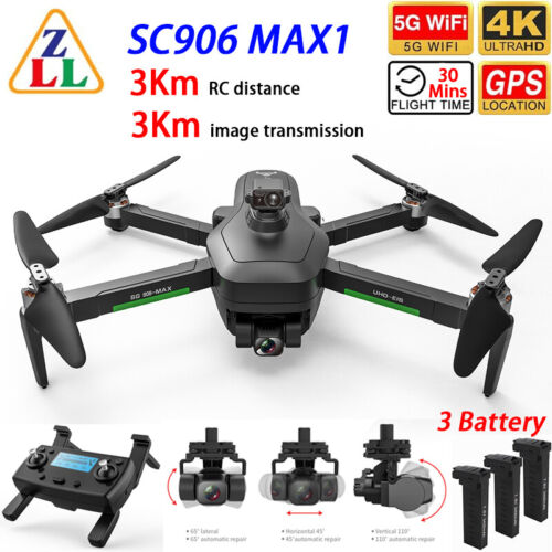 ZLL SG906 MAX1 Professional Drone FPV 3-Axis Gimbal 4K HD Camera Quadcopter 3KM - Picture 1 of 20