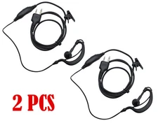 2X With PTT MIc Headsets/Earpiece for Midland 2/Two Way Radio Walkie Talkie
