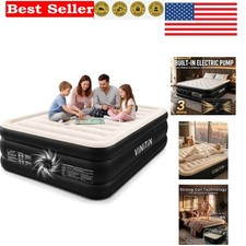 Queen Air Mattress with Built-in Pump   Spacious, Quick Setup for Home  Travel