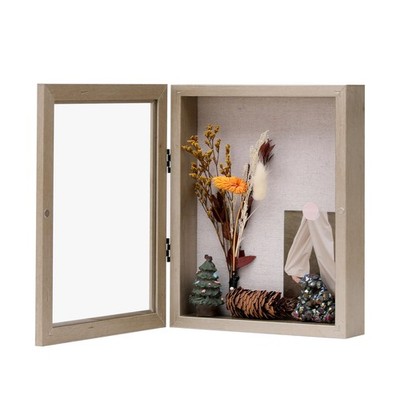 DEMAIKE 8x10 Shadow Box Frame with Linen Back, Wood Glass Display Case for Me...