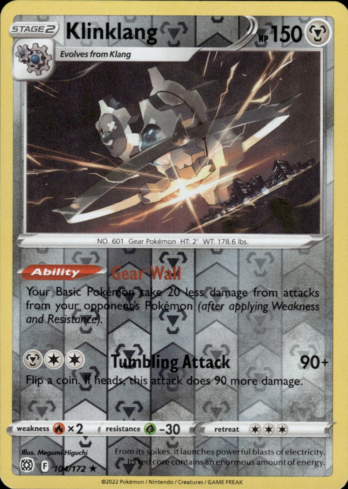 Klinklang Reverse Holo Rare SWSH09: Brilliant Stars 104/172 NM