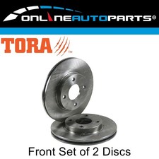 2 Front Disc Brake Rotors for Ford Fiesta WP WQ 4cyl 1.6L 2.0L 2004-2008