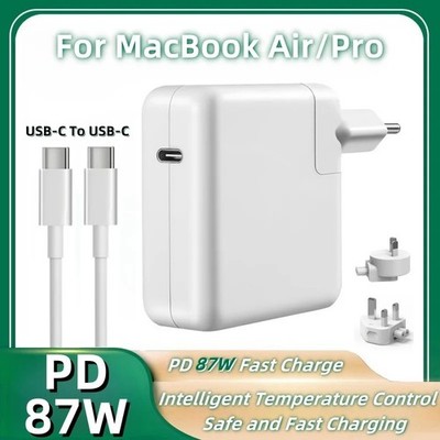 PD 87W USB-C Fast Charger MacBook Air Pro Power Adapter PD Charging.