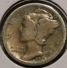 Silver Dime - Mercury - 1923 (Obv is tarnished / off-color.  Scratch.) [107]