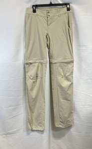 Columbia Women's Tan Omni-Shield Convertible Hiking Pants Zip Off Sz 4 Long