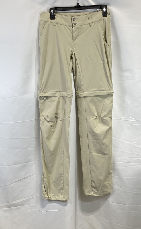 Columbia Women's Tan Omni-Shield Convertible Hiking Pants Zip Off Sz 4 Long