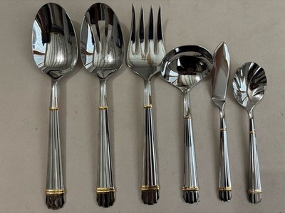 Yamazaki STANFORD (gold accent) - lot of 6 serving pieces NEW