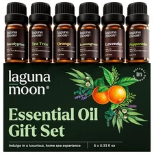 Lagunamoon Essential Oils Set - Top 6 Blends for Diffusers, Home Care, Candle Ma