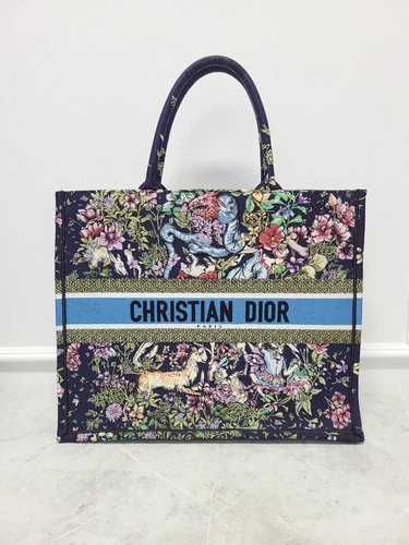 Grand sac fourre tout livre logo brodé multicolore Dior 77060281