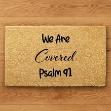 Christian Psalm 91 Welcome Doormat, Religious Home, Front Door Mat Gift