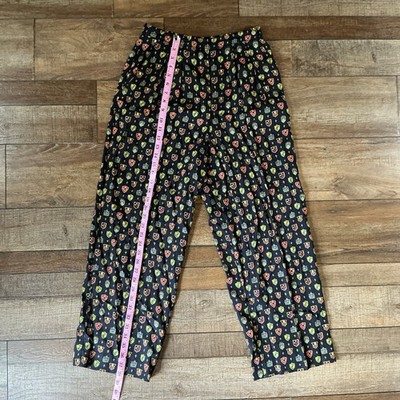 VTG Chaus 100% Rayon Black Hearaldic Crest Print Pants Size S Philippines #32E3