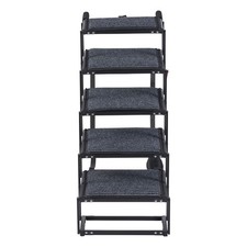 Foldable Dog Stairs 5-Step: Wide Steps, Metal Frame, 200lb Capacity
