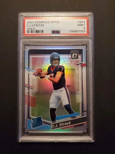 CJ Stroud 2023 Panini Optic Holo Rated Rookie Prizm #244 PSA 9 Texans