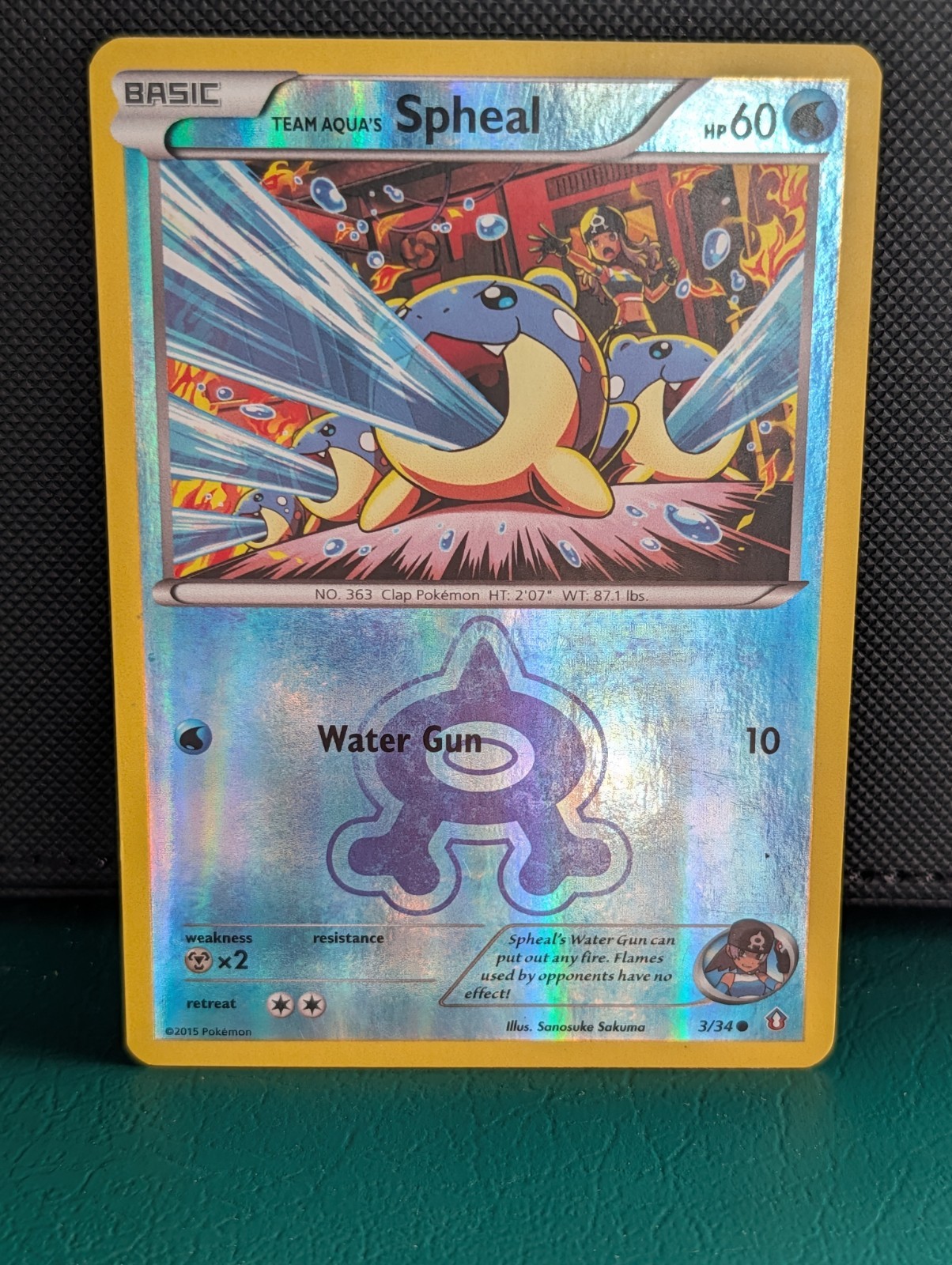 Team Aqua's Spheal 3/34 Double Crisis Reverse Holo Pokemon TCG LP