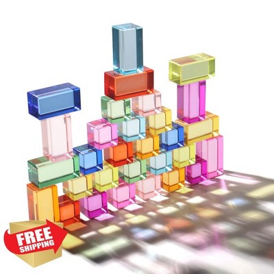 Dinhon 20 Cubes 10 Cuboid Acrylic Blocks