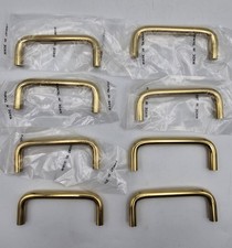 Brass Mid Century Modern Style Cabinet Pull Door 3" Center NEW Lot of 8