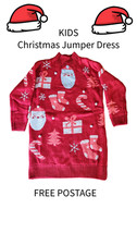 Kids next Christmas Jumper Dress aged 6 years Free Postage