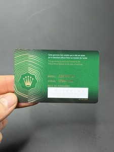 Rolex Style Warranty Card NFC | Custom Made | Serial & Date | Green