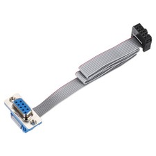 IDC Wire Flat Ribbon Cable DB9 Female to FC-10 Female 2.54mm Pitch 30cm Length
