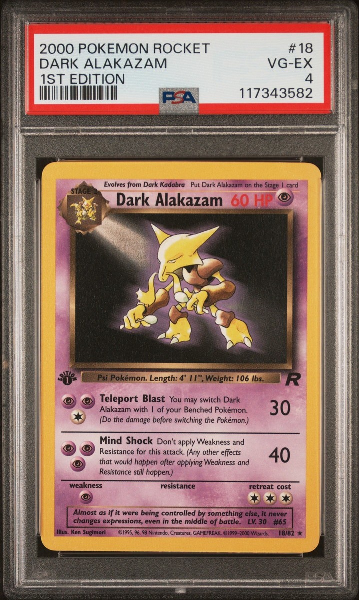 2000 POKEMON ROCKET 1ST ED #18 DARK ALAKAZAM PSA 4 | eBay
