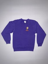 Vintage Looney Tunes Tweety Bird Youth 1995 Pullover Sweater Purple Embroidered
