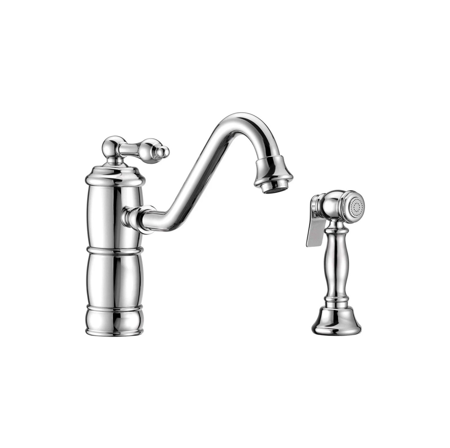 Whitehaus Single Lever Kitchen Faucet With Sidespray Vintage