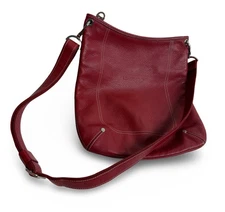 Longchamp Bag Crossbody Shoulder Messenger Leather Red