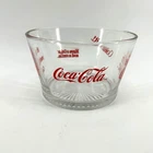 Coca-Cola Vintage Glass Candy Popcorn Bowl Red It's the Real Thing Coke Is It