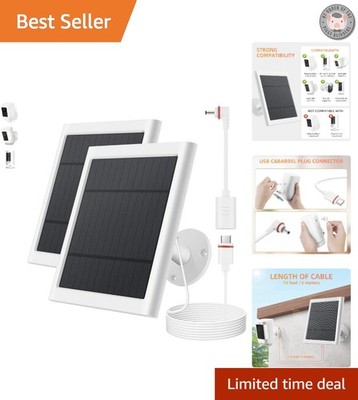 Durable 2PK 4W Ring Camera Solar Charger with 360-Degree Mount - Waterproof