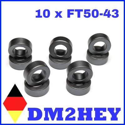 10 x Original Amidon Ferrit FT 50-43 für Balun, Übertrager MWS RFI EMI