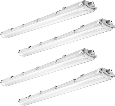 4Ft LED Vapor Tight Light Fixtures, 48W, 4200LM, 6500K Bright White, Clear Cover