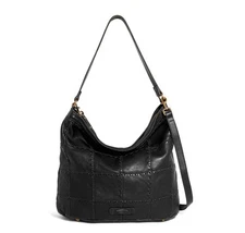 American Leather Co. Heritage Leather Zip Top Bucket Hobo Bag Black MSRP $195