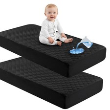 2 Pack 52''x28'' Waterproof Crib Mattress Protector Pad Cover Stretch up to 8...
