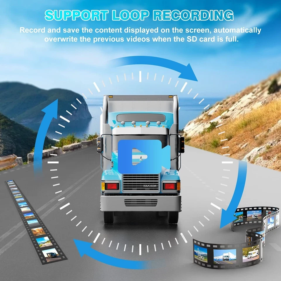 Wireless Forklift Backup Camera Front View 5" DVR Monitor Laser Light Position - Image 3 of 4