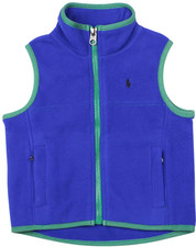 Polo Ralph Lauren boy's Polar Fleece full zip Vest - youth size 5 -Sapphire Blue
