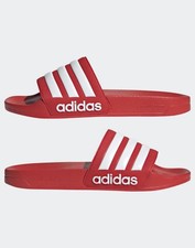  Ciabatte Sandali Mare Piscina UOMO Adidas ADILETTE SHOWER Rosso Bianco 