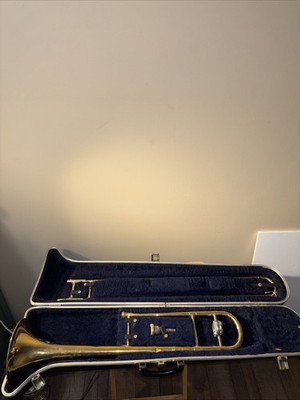 VINTAGE CONN TROMBONE DIRECTOR 12C 16H BRASS BELL MOUTHPIECE & HARD CASE