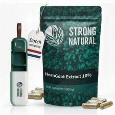 Horny Goat Weed Extract 10% ? 200 Capsules 500mg + FREE Pill Organizer - Tboost