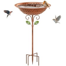 Metal Bird Bath for Outside Garden Birdbath Bowl, 42.1" Height Vintage Copper